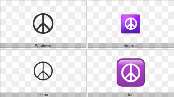 peace symbol on various operating systems - peace and security symbol