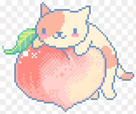 peaches on a peach - peach pixel art fruit
