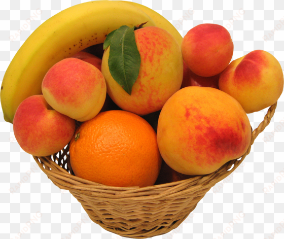 peaches oranges and bananas png image - cesto di frutta png