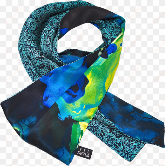 pearl scarf in two print blue floral and teal print