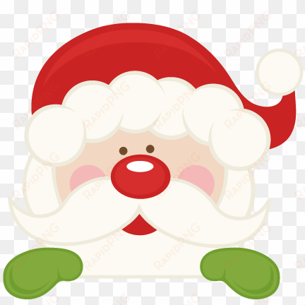 peeking santa svg scrapbook cut file cute clipart files - peeking santa png