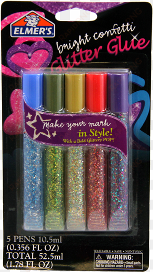 pegamento elmers glitter confetti 3d x5 - elmer's glitter glue pens