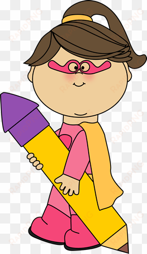 pencil clipart superhero - kid waving clipart