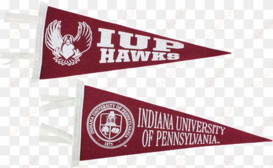 pennant, full hawk or iup seal - indiana university of pennsylvania pennant