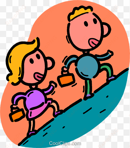 people climbing up a hill royalty free vector clip - climbing a hill clip art