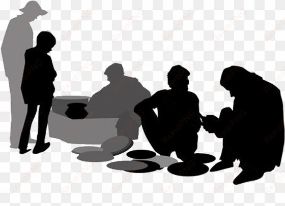 people sitting silhouette png - market silhouette