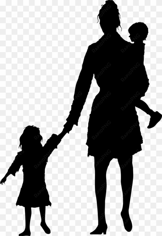 people walking away silhouette png - child and mother silhouette