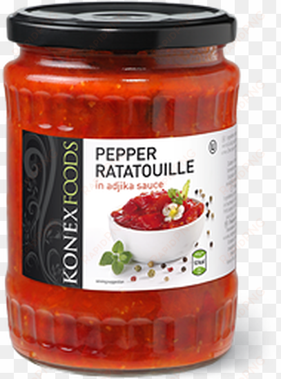 peppers ratatouille in adjika sauce 580 ml - konex foods pasta z bakłażana w stylu rosyjskim 550g.