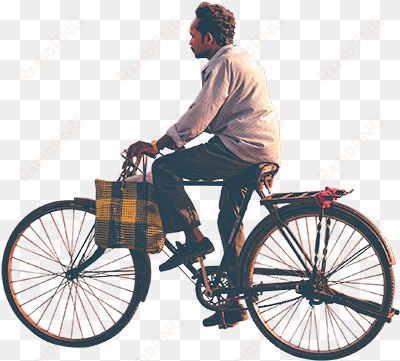 person riding bike png - indian man riding bicycle