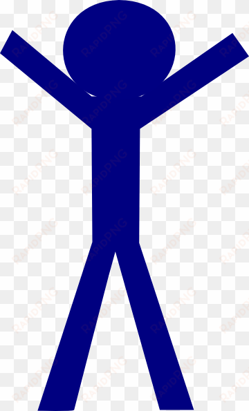Person Standing With Hands Up Clipart - Blue Stick Figure Png transparent png image