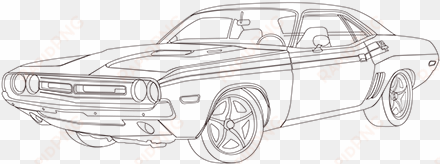 personal illustration of my favourite car, the dodge - dodge challenger