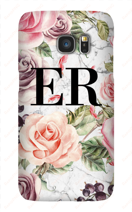 personalised watercolor floral initials samsung galaxy - mobile phone