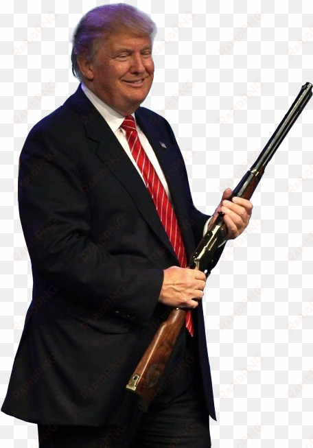 persondonald trump holding a rifle - donald trump holding a gun png
