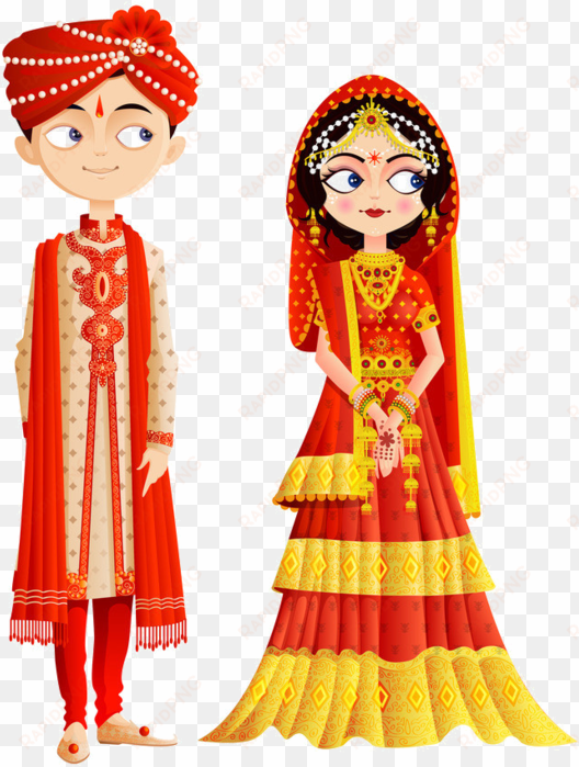 personnages, illustration, individu, personne, gens - indian wedding couple vector