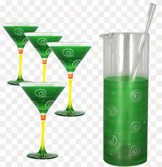 Peruvian Splendor Dark Green Martini Bundle - Martini Glass transparent png image