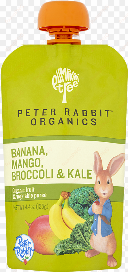 peter rabbit organics banana, mango, broccoli & kale - peter rabbit organics 100% veg and fruit puree, pumpkin