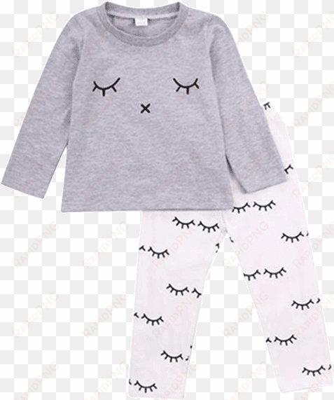 petite bello clothing set 0-6months closed eyes clothing - two piece baby clothing set smile eyelash printed eyelash