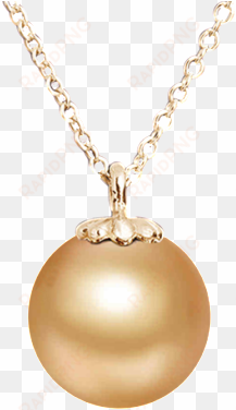 petite south sea pearl pendant in yellow gold - pearl necklace png transparent