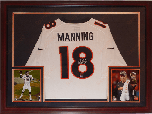 peyton manning autographed denver broncos - peyton manning denver broncos framed autographed 8"