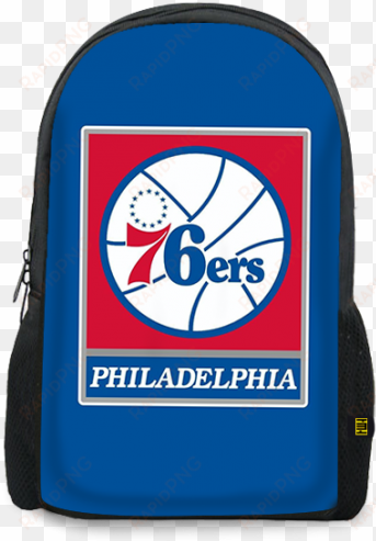 philadelphia 76ers printed backpacks - philadelphia 76ers logo font