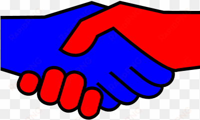 philosophy clipart handshake - blue hand shaking red hand