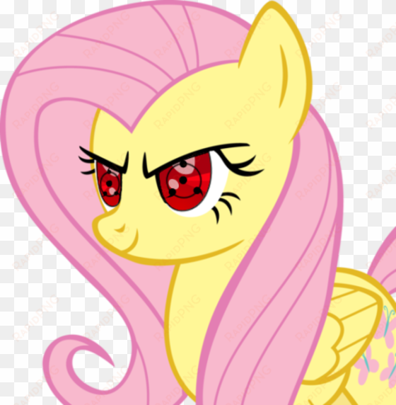 phoenixkatfury, fluttershy, naruto, safe, sharingan, - my little pony sharingan