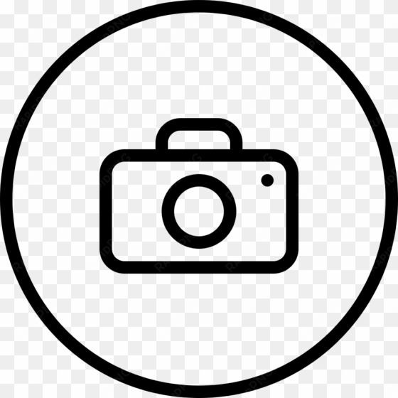 photo camera in circular outlined interface button - camera icon png round