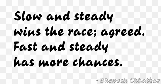 photo - fast and steady wins the race quote