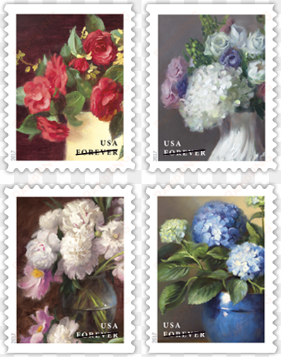 photo of flowers from the garden stamp - usps forever postage stamps winter flowers booklet