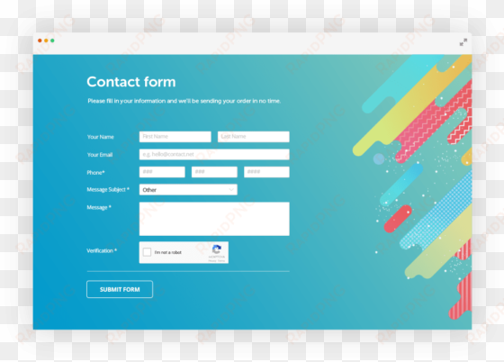 php contact form example with custom design and recaptcha - website forms