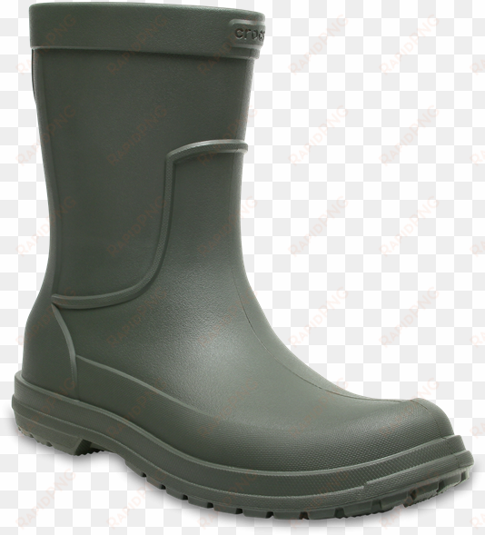 picture 2 of - crocs green men's allcast rain boot, size: mens 10