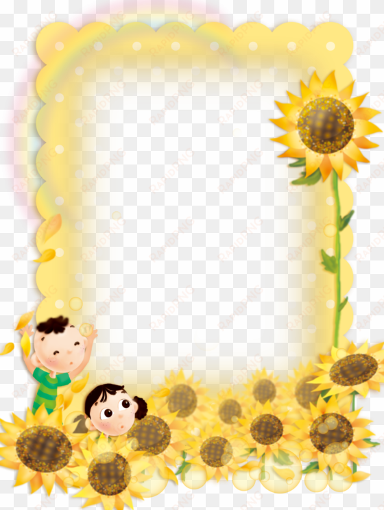 picture cute child border - sunflower border clipart