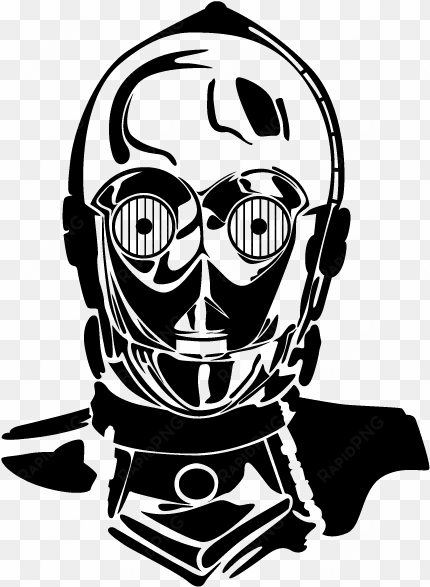 picture freeuse download vinyl head c po film configurador - c3po black and white