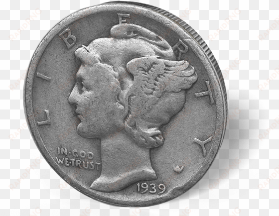 Picture Of 90% Junk Silver $1 Face Value Mercury Dimes - Junk Silver transparent png image