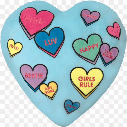 picture of candy hearts scented embroidered pillow - heart