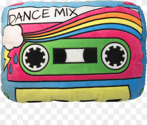 picture of cassette tape embroidered pillow - iscream old school! cassette mix tape shaped embroidered