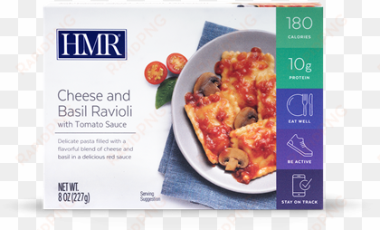 picture of cheese & basil ravioli with tomato sauce - hmr diet