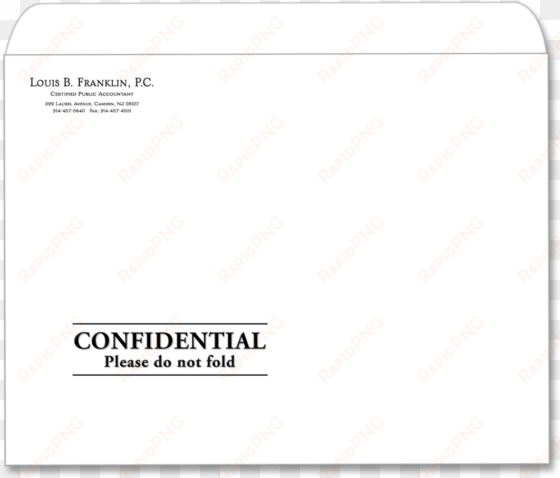 picture of designer tax return envelope - address a confidential envelope