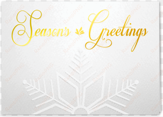 picture of gold embossed snowflake greeting card - calligraphy
