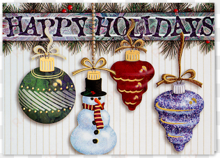 picture of hanging ornaments greeting card - hanging ornaments holiday greeting card - classic quantity(50)