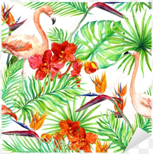 picture transparent download flamingo tropical leaves - my private spa toalla de playa 330 g/m² - verde