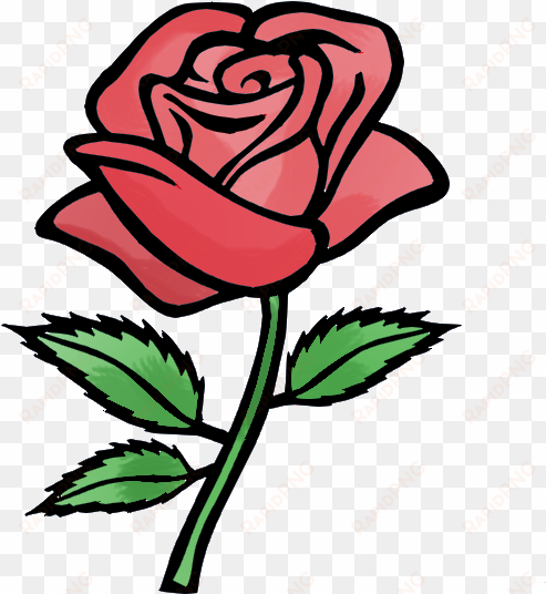 pictures of cartoon roses - red rose easy drawing