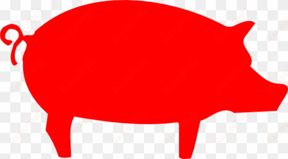 pig outline - pig clipart red