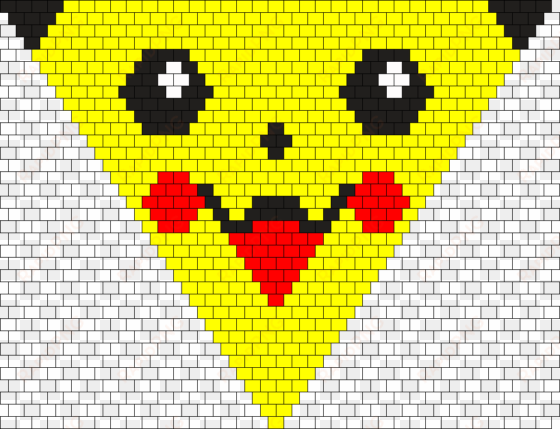 pikachu face banadana bead pattern - face