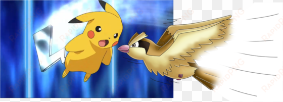 pikachu vs pidgey - pikachu using iron tail