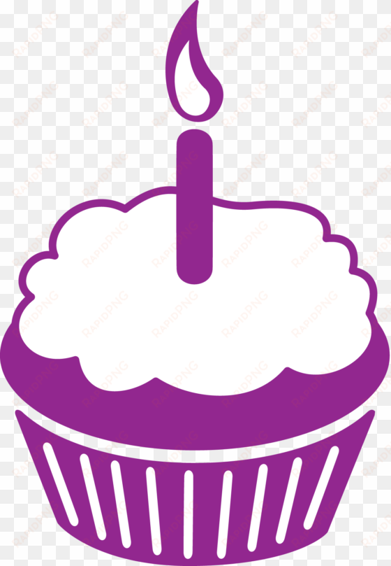 Pin By Elizabeth Gallagher On Birthday Number 4 - Purple Birthday Cupcake Png transparent png image