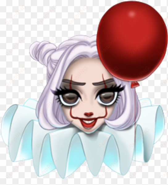 pin scary clown clipart - ariana grande halloween arimoji