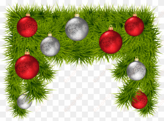 pine branches with christmas balls decoration png clipart - christmas day
