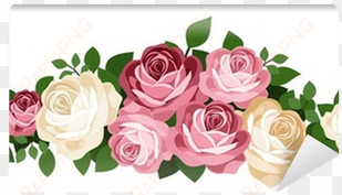 Pink And White Roses - Free Vector Flowers Bunch transparent png image