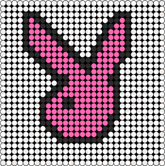 pink & black playboy bunny perler bead pattern / bead - pokemon hama beads chikorita